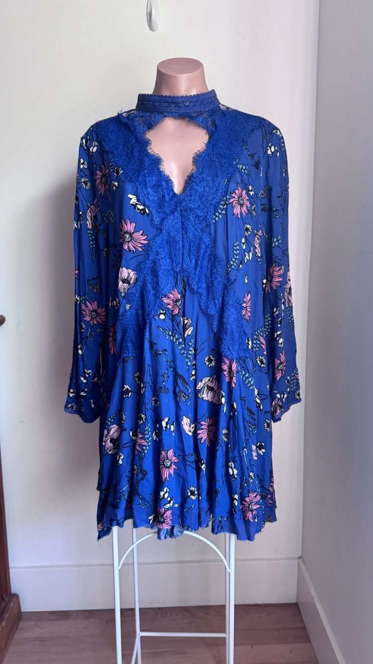 Altar'd State Royal Blue Floral Mini Dress